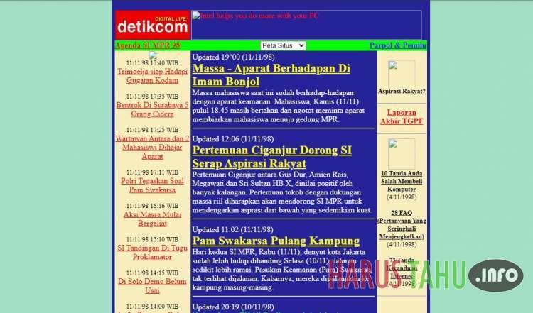 Ini Penampakan Situs Portal Berita Indonesia Saat Pertama Kali Diluncurkan, Simple Banget!