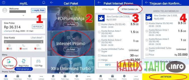 Cara Mengaktifkan Paket Xtra Combo Lite di Aplikasi My XL